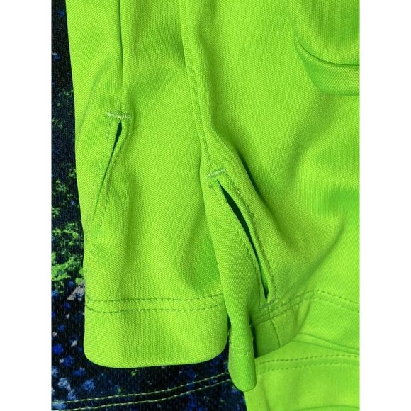 Adidas Boy Size Large Spell Out Logo Fluorescent Green Long Sleeve TShirt School - Picture 7 of 12